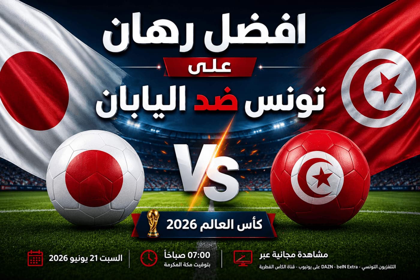 افضل رهان على تونس ضد اليابان